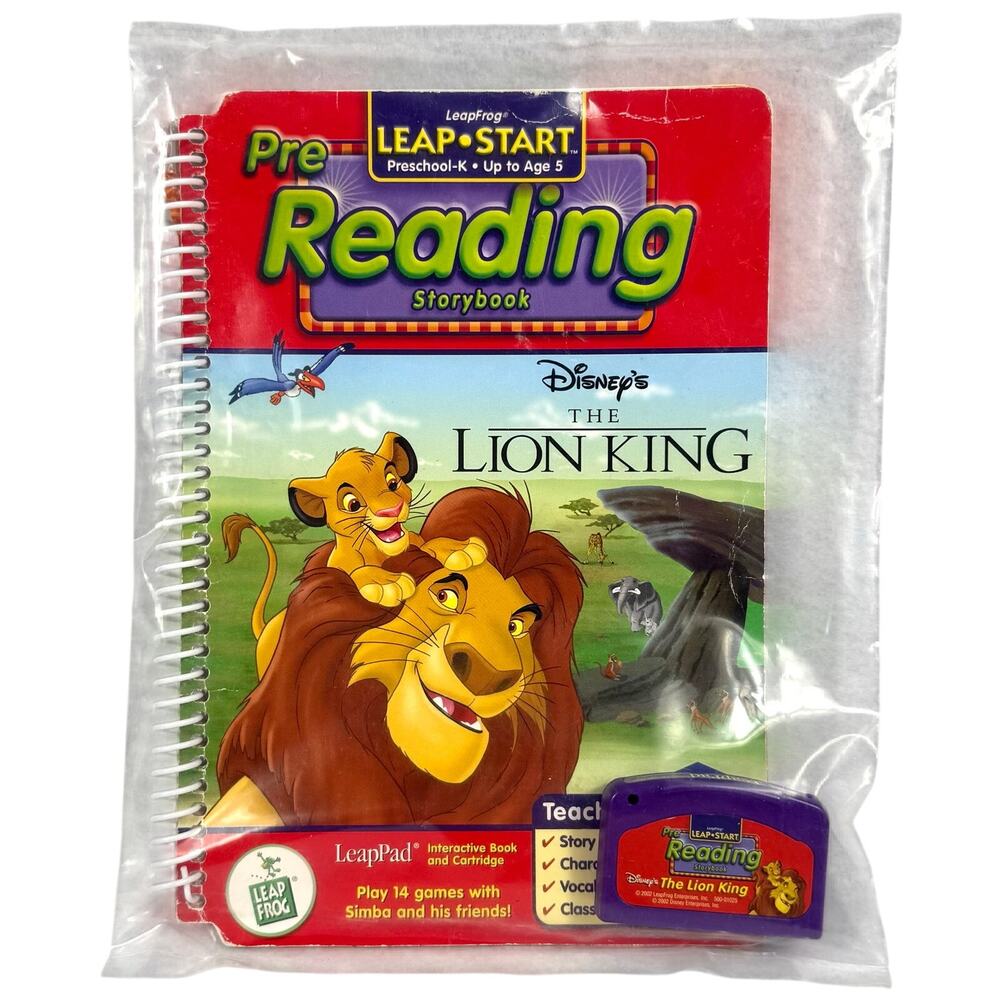 Leap Frog Leap Start Pre Reading Disney Book & Cartridge The Lion King
